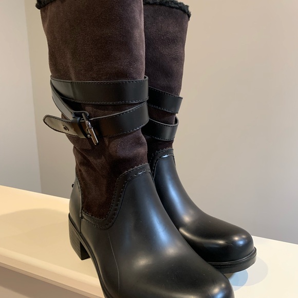 New COACH Women’s Zena pull on Mid calf Boots size 8B - Picture 3 of 14